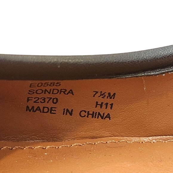 Calvin Klein SONDRA Black Suede & Leather Wedge Pumps Size 7.5 Buckle Detail - Picture 10 of 10